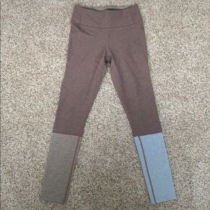 Outdoor Voices brown and blue color block legging